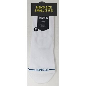 Stance Icon Cotton Quarter Socks White Men's SM (3-5.5) 1 Pair MISLABELED, NEW